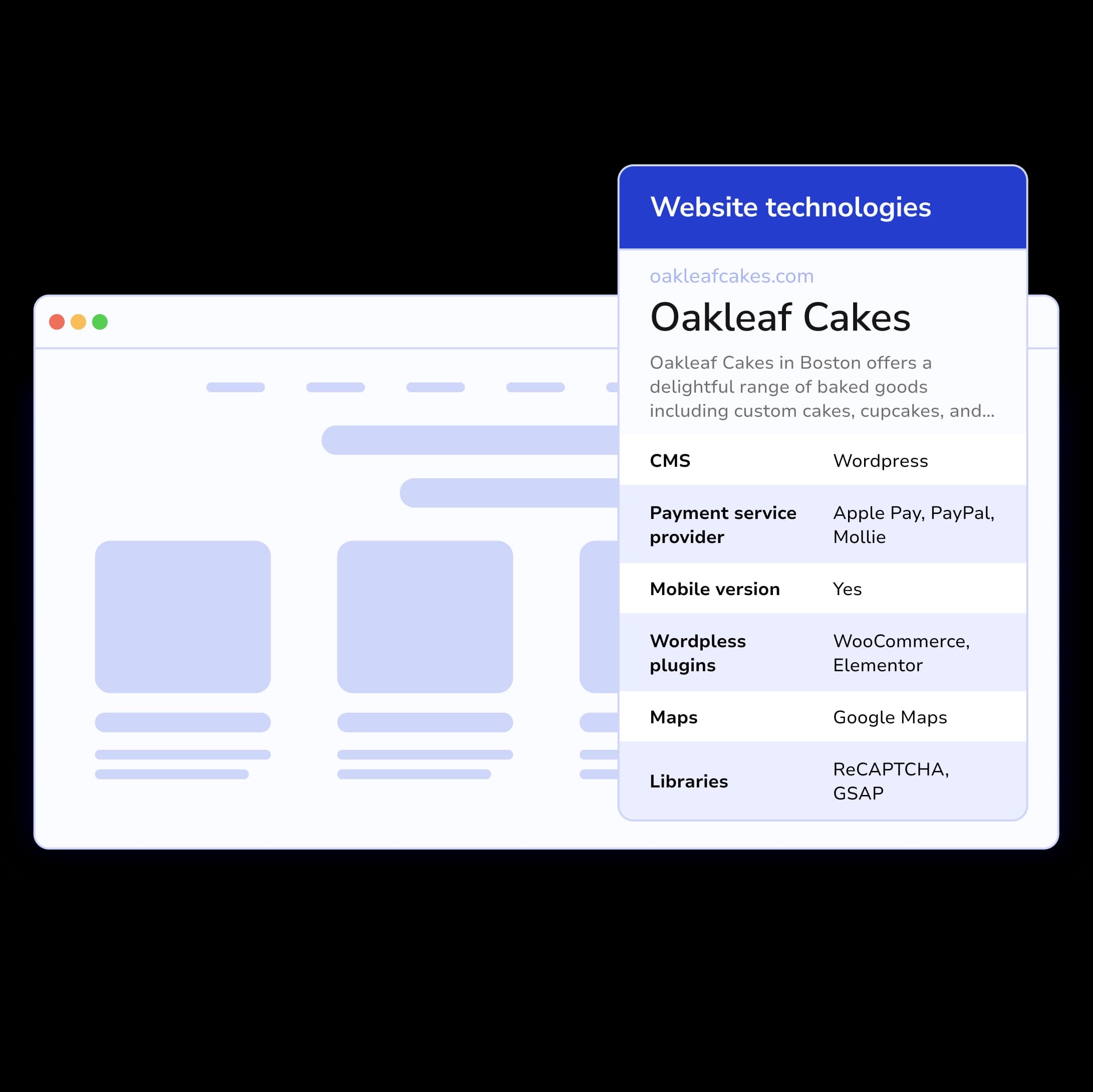 web technology card