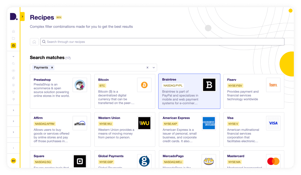 Complement your data on the payment market