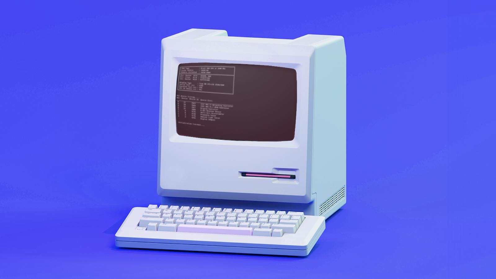A simple graphic picture of an old computer